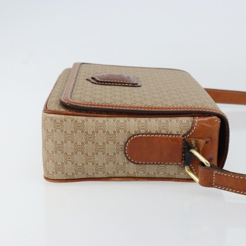 Authentic CELINE Macadam Canvas Shoulder Bag PVC Beige Gold - Picture 11 of 16